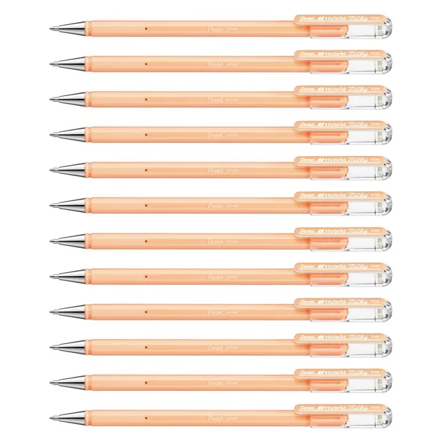 pentel-hybrid-milky-k108-pf-gel-tintenroller-pastell-orange-0-4-mm-12-st-ck image 1
