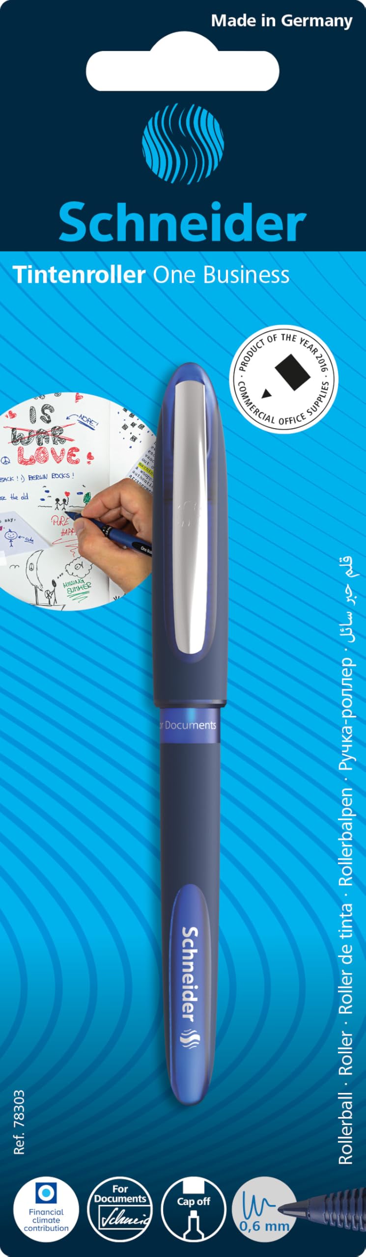schneider-one-business-tintenroller-0-6-mm-dokumentenecht-blau image 5