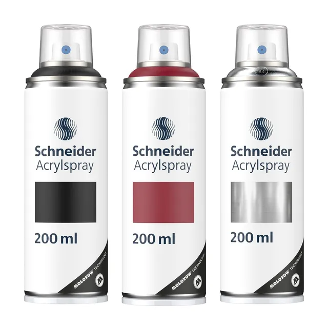 schneider-paint-it-030-supreme-diy-acryllack-3er-set-schwarz-royal-red-silver-me image 1