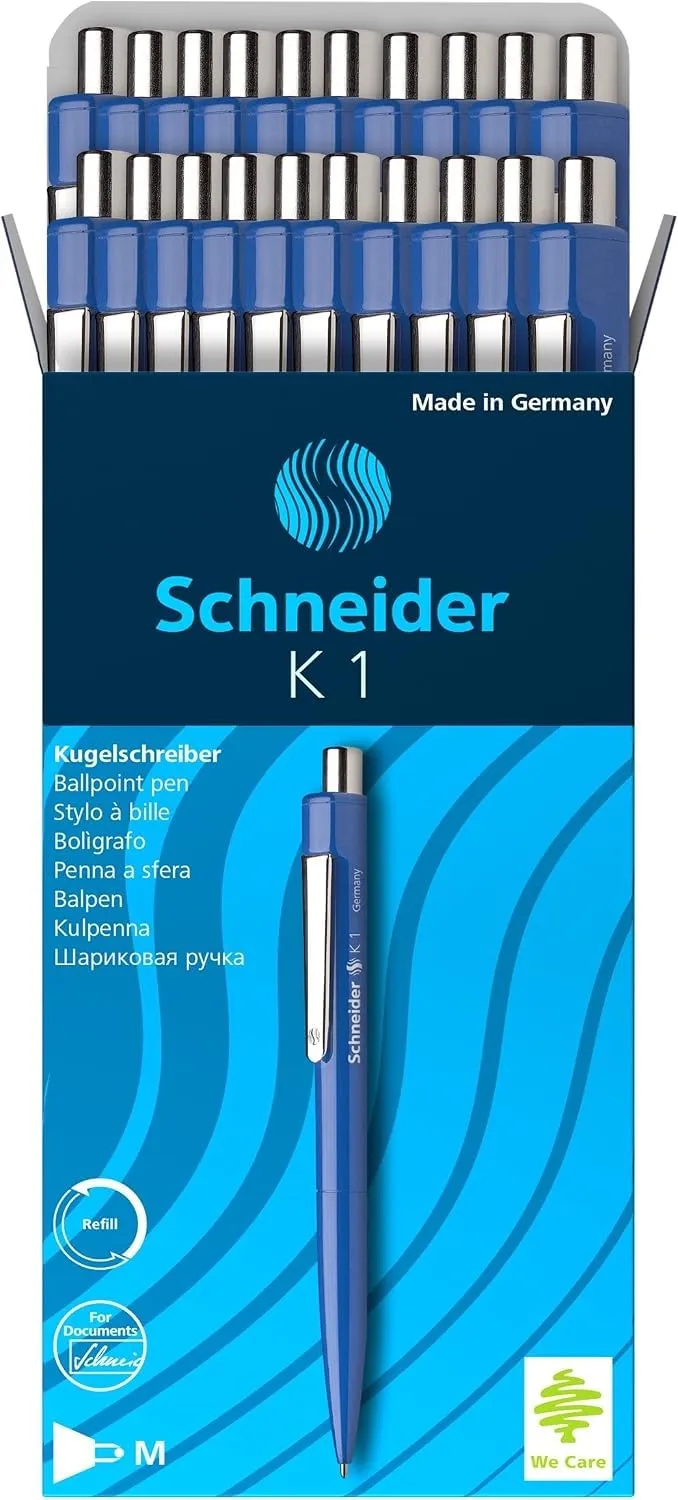 schneider-k-1-druckkugelschreiber-m-dokumentenecht-blau-20er-pack image 1