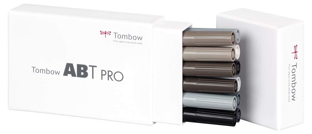 tombow-abt-pro-alkoholmarker-gray-colors-12er-set-mit-pinsel-und-keilspitze image 2