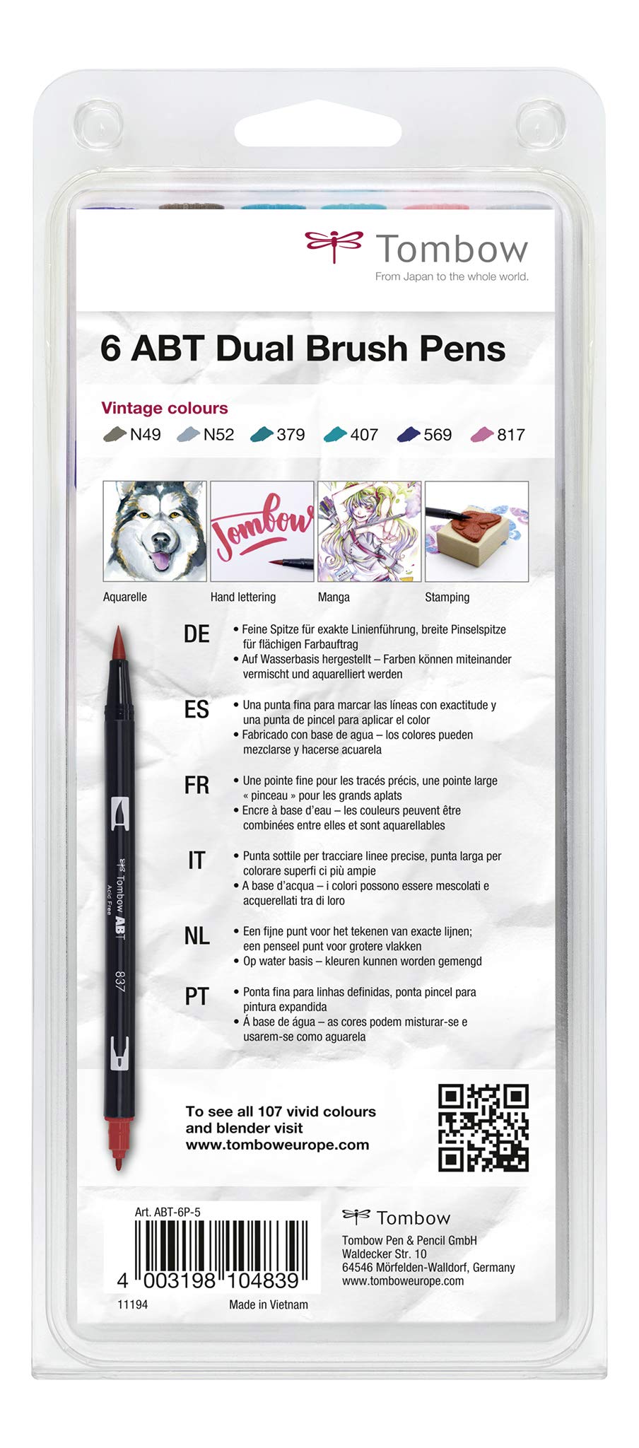 tombow-abt-dual-brush-pen-vintage-colours-6er-set-mit-doppelspitze image 3