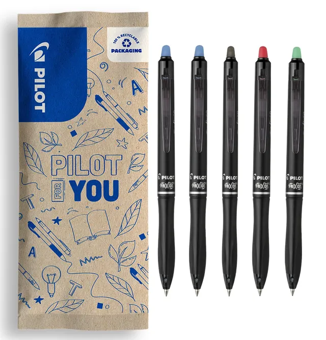pilot-frixion-ball-plus-5er-set-mix-2x-blau-schwarz-rot-gr-n-0-7-mm image 1