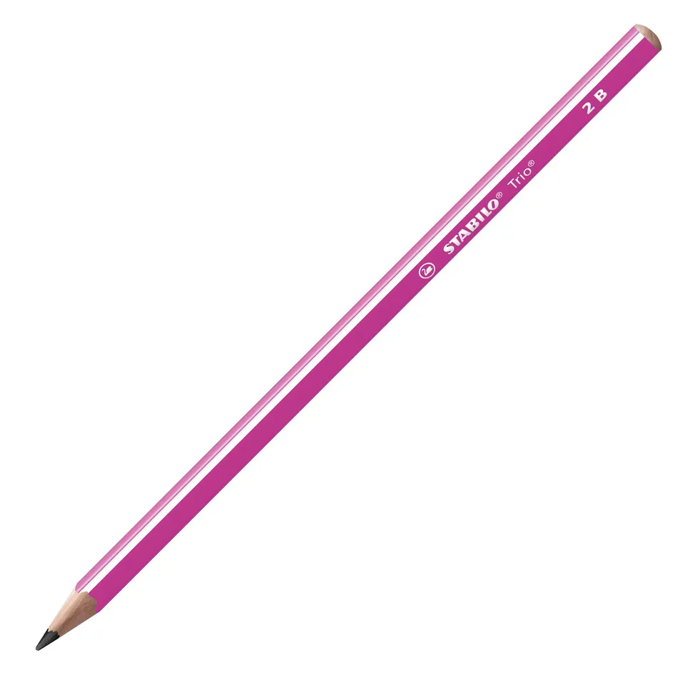 stabilo-trio-schulbleistift-2b-12er-pack-pink-dreikant-bleistift image 1