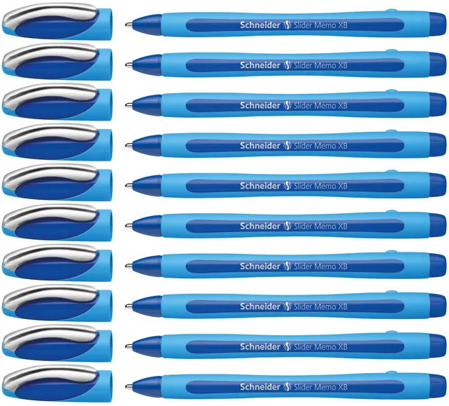 schneider-slider-memo-xb-kugelschreiber-mit-kappe-xb-blau-10er-pack image 1