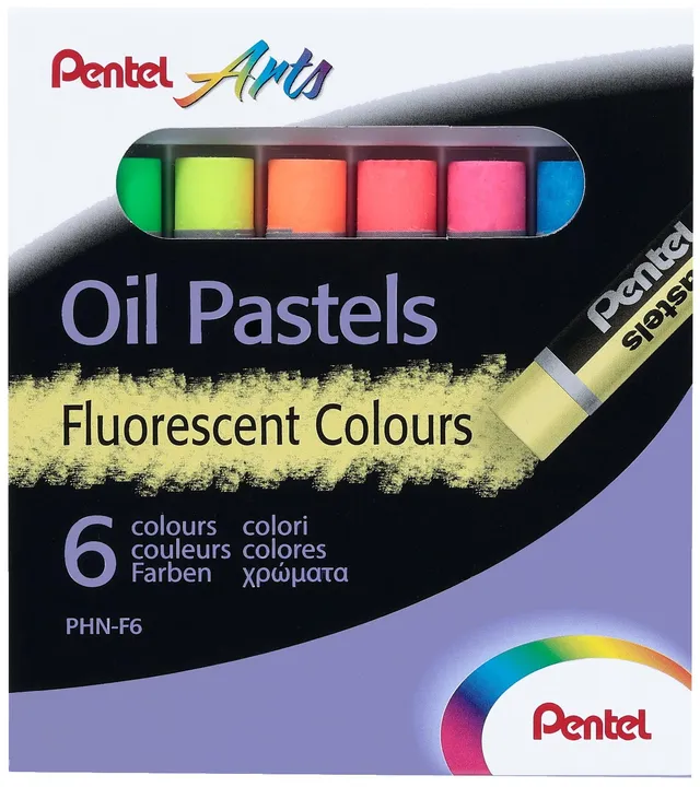 pentel-phn-f6-fluoreszierende-lkreiden-6er-set-farblich-sortiert image 1