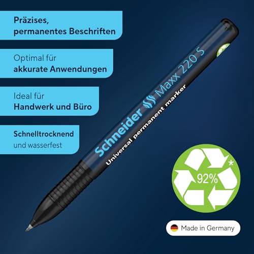 schneider-maxx-220-s-universal-marker-permanent-0-4-mm-4er-etui-schwarz-rot-blau image 7
